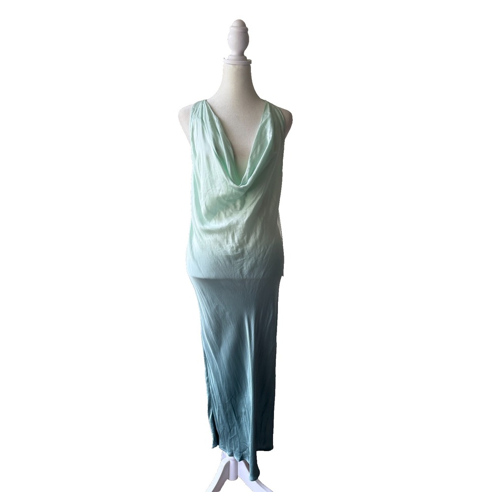 Young Fabulous‎ & Broke Green Ombre Halter Maxi Dress M Cowl Neck Backless Sexy